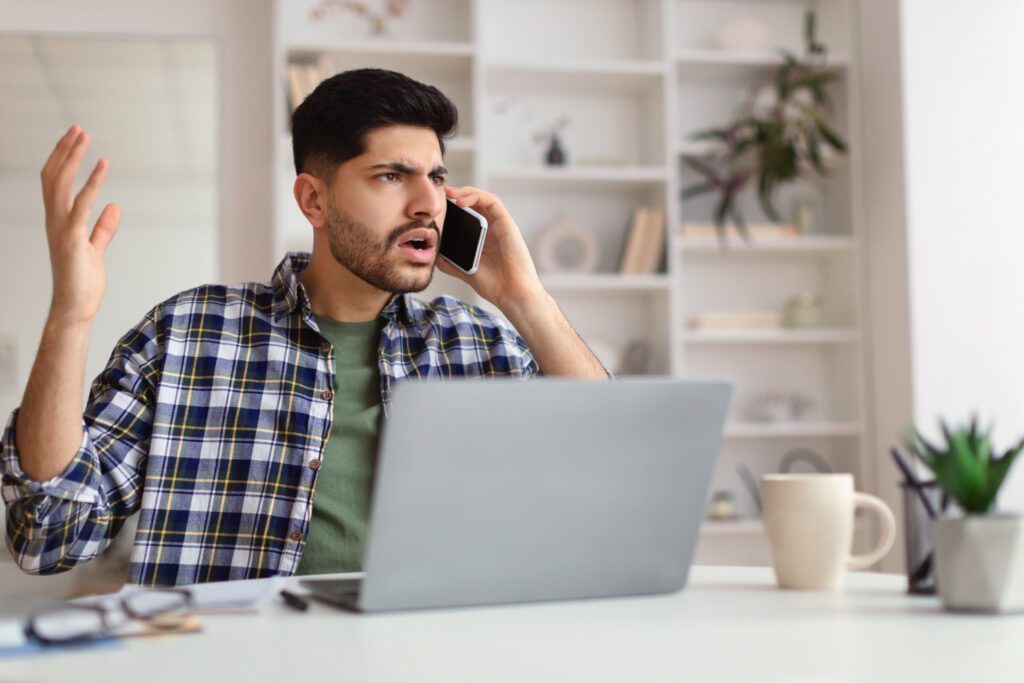 Man annoyed with phone calls from i c systems